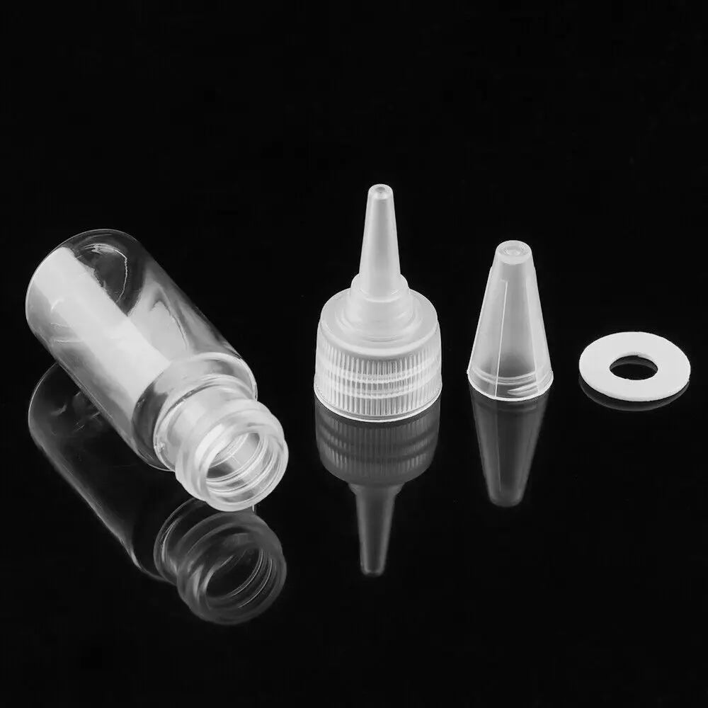 Povei 250ml Plastic Dropper Bottle Transparent Screw Cap Eyes Liquid Ink Oil Paint Container