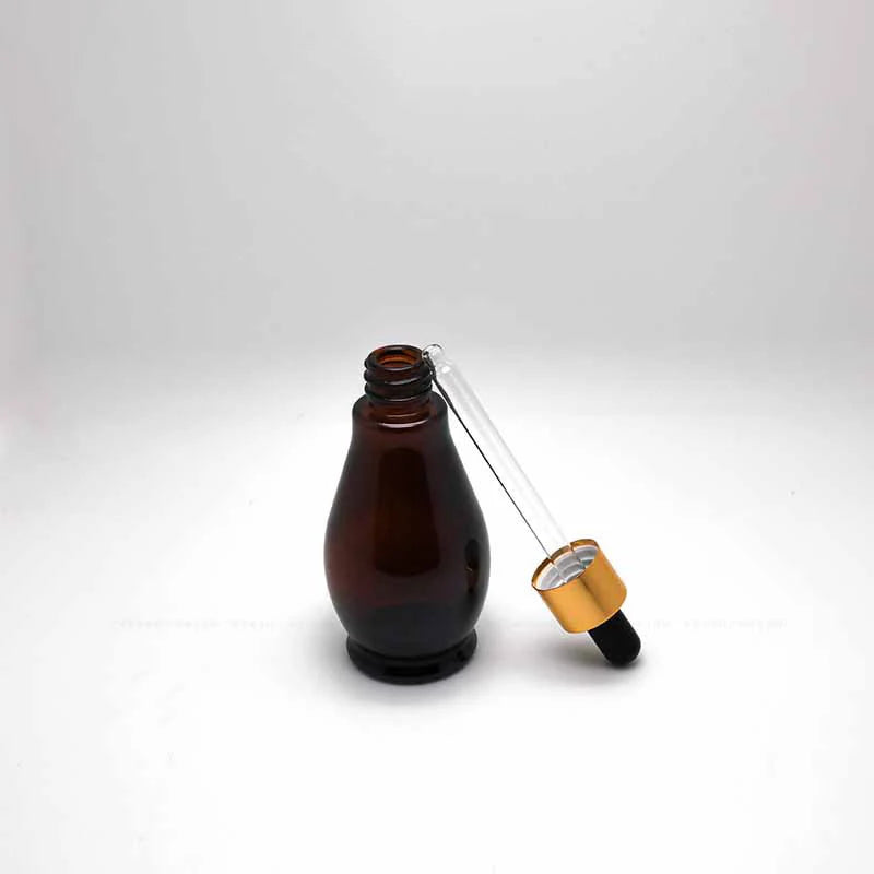 Povei Amber Glass Dropper Bottle for Essential Oils, Aromatherapy, and Massage