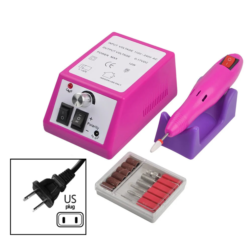 Povei Electric Nail Drill Machine 20,000 RPM Pink Manicure Pedicure Acrylic Tools