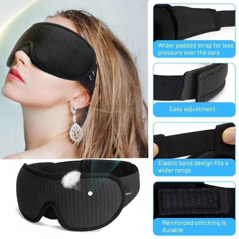 Povei 3D Soft Eye Mask Sleep Aid for Blocking Light and Enhancing Sleep Quality.