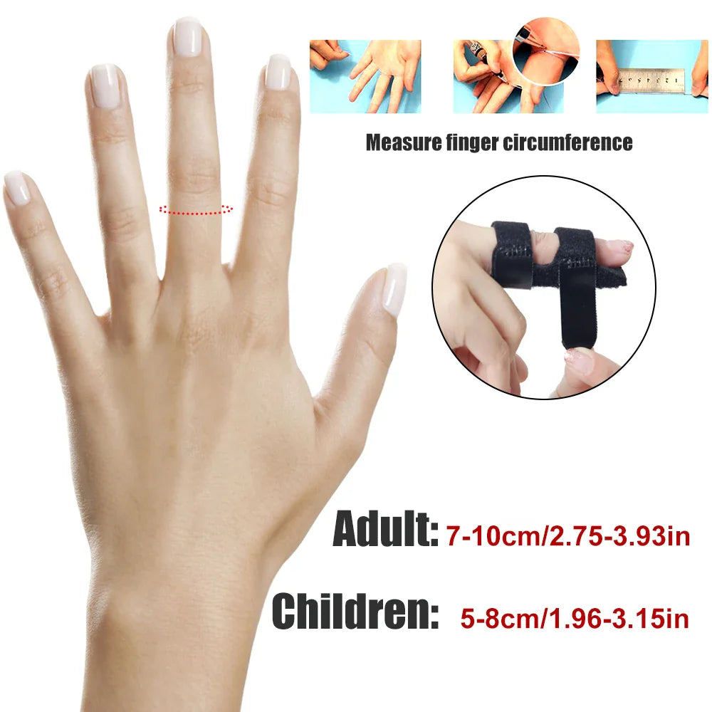 Povei Aluminium Finger Splint Fracture Support Straighten Brace with Adjustable Bandage