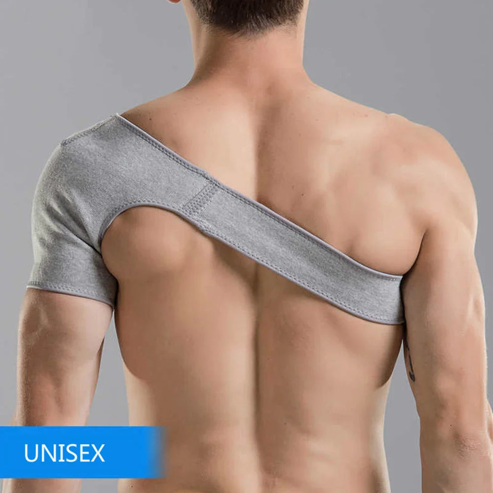 Povei Bamboo Charcoal Back Support Shoulder Guard Brace - S-XL