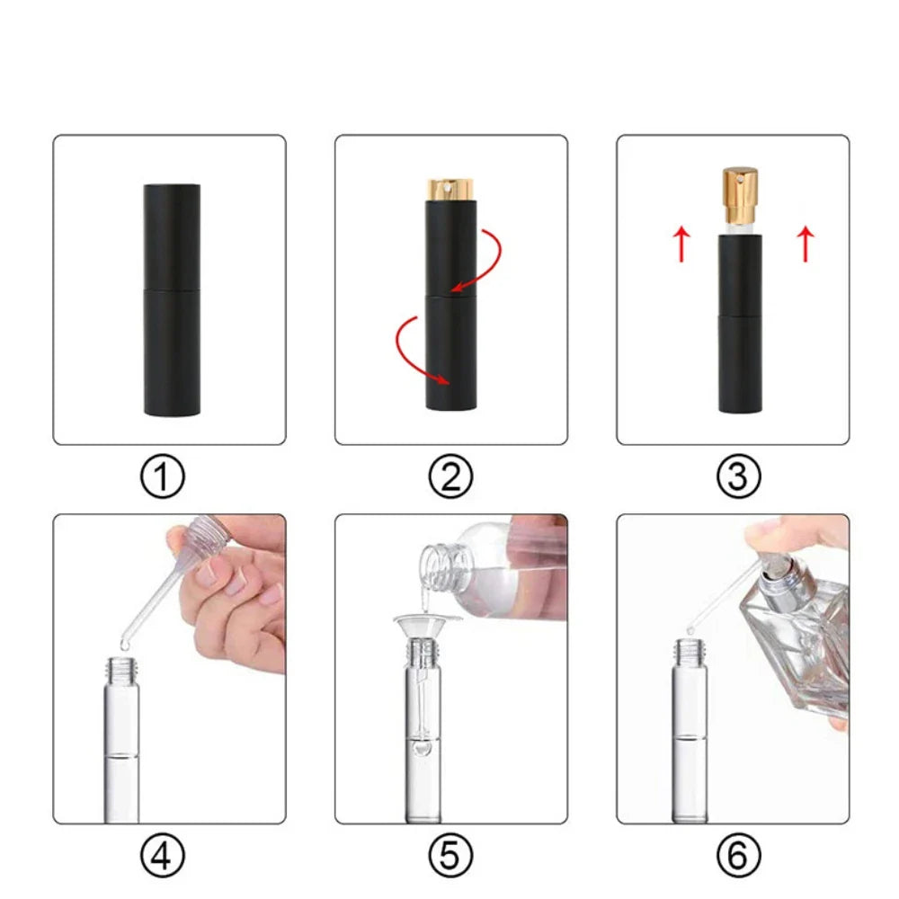 Povei 10ml Perfume Spray Dispenser Portable Travel Bottle