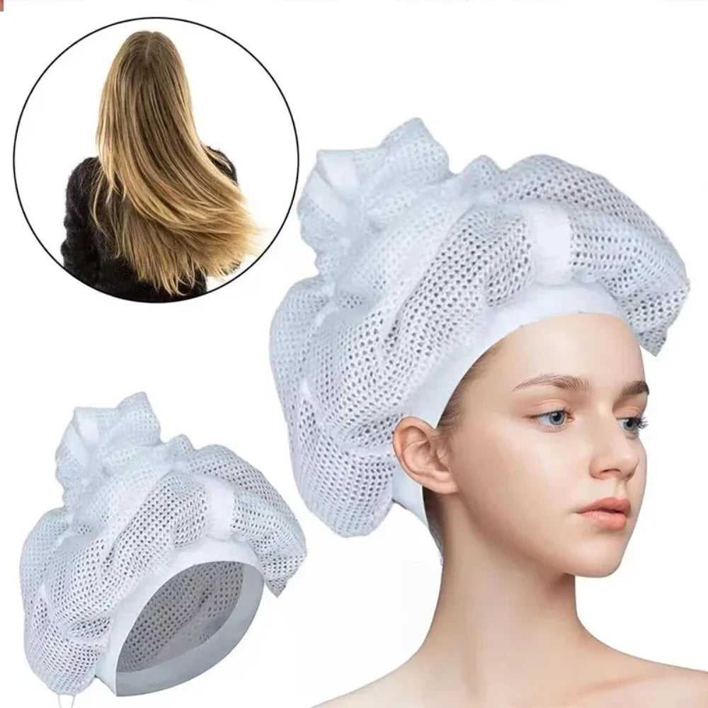 Povei Adjustable Drawstring Mesh Hair Plopping Bonnet