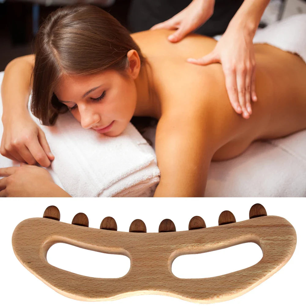 Povei Trigger Point Massage Brush for Effective Wood Therapy and Body Sculpting