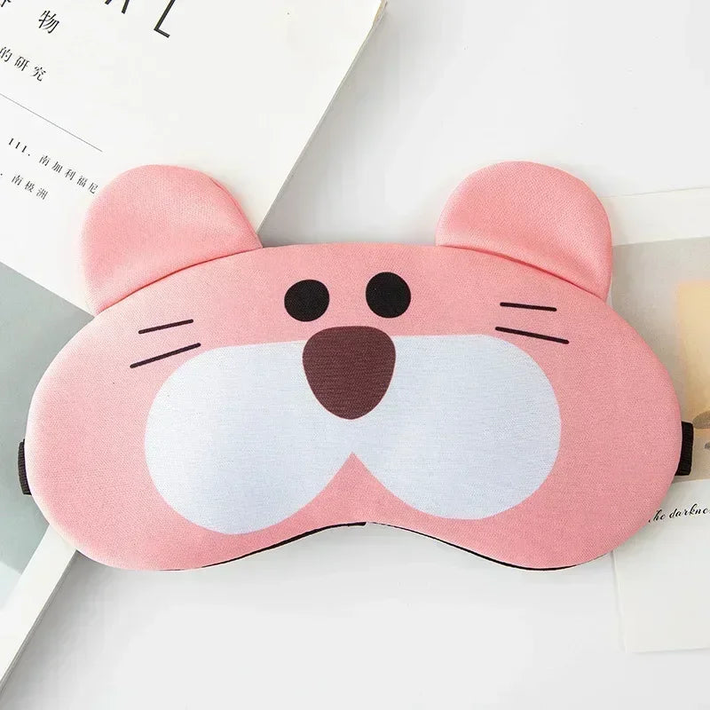 Povei Cat Eye Sleep Mask Plush Blindfold for Naps and Health