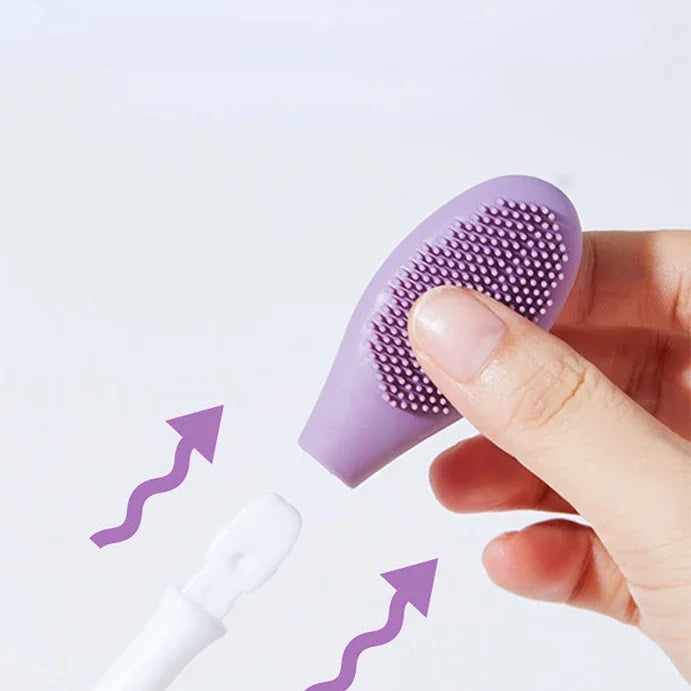 Povei Dual Head Silicone Facial Mask Brush for Facial Massage and Cleansing