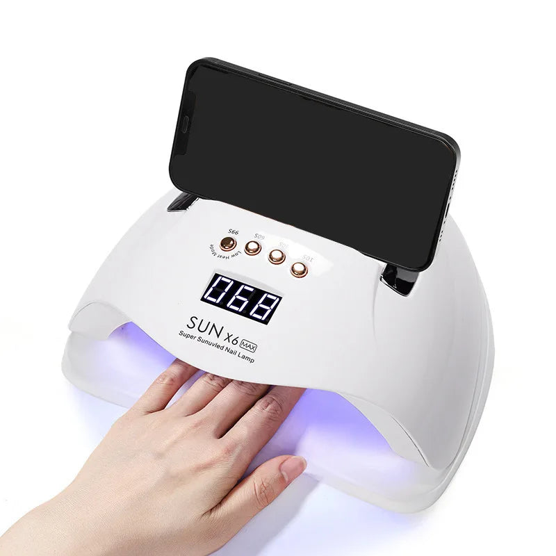 Povei SunX6Max 256W Rechargeable UV Nail Lamp with Mobile Phone Holder