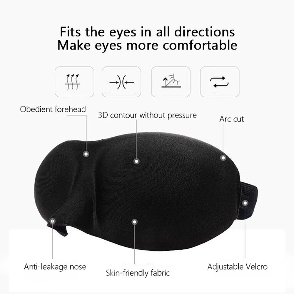 Povei 3D Sleep Mask for Travel & Relaxation - Soft Paded Eye Cover