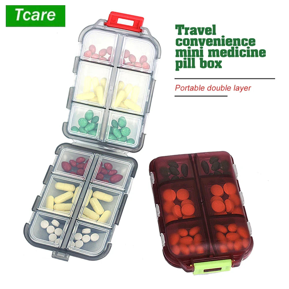 Povei Daily Pill Case Moisture-Proof Portable Organizer for Medicine & Vitamins