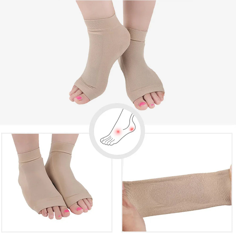 Povei Achilles Tendon Heel Protector Compression Padded Sleeves for Ankle Bone Protection