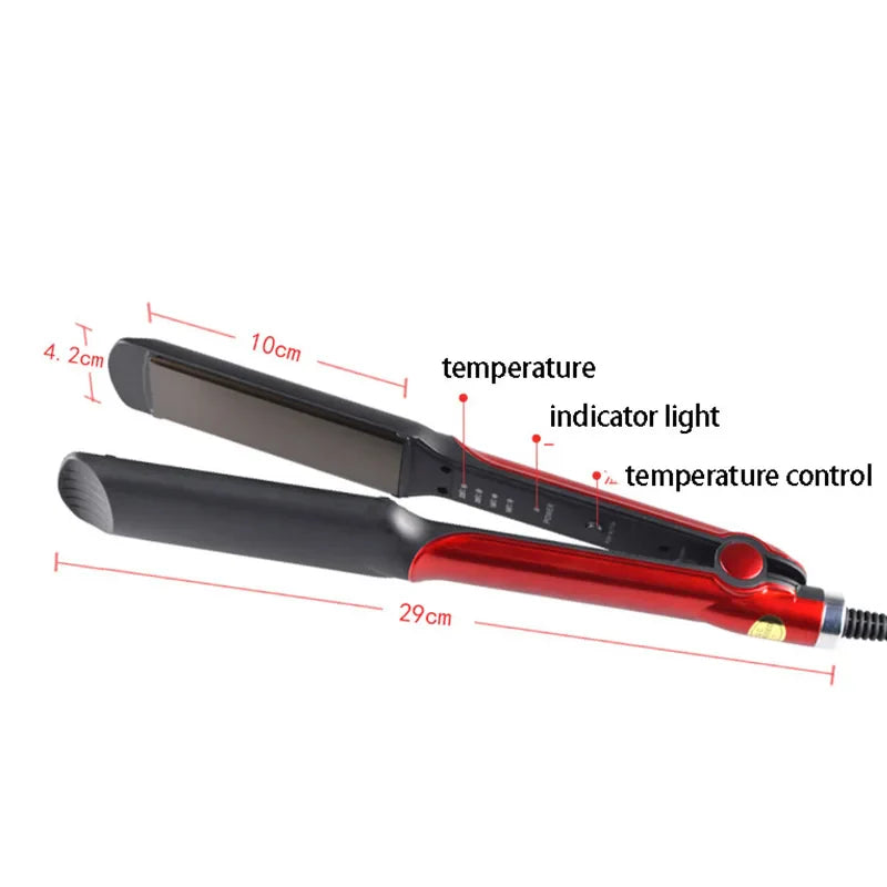 Povei KM-531 Titanium Hair Straightener Professional Flat Iron for Wet/Dry Styling