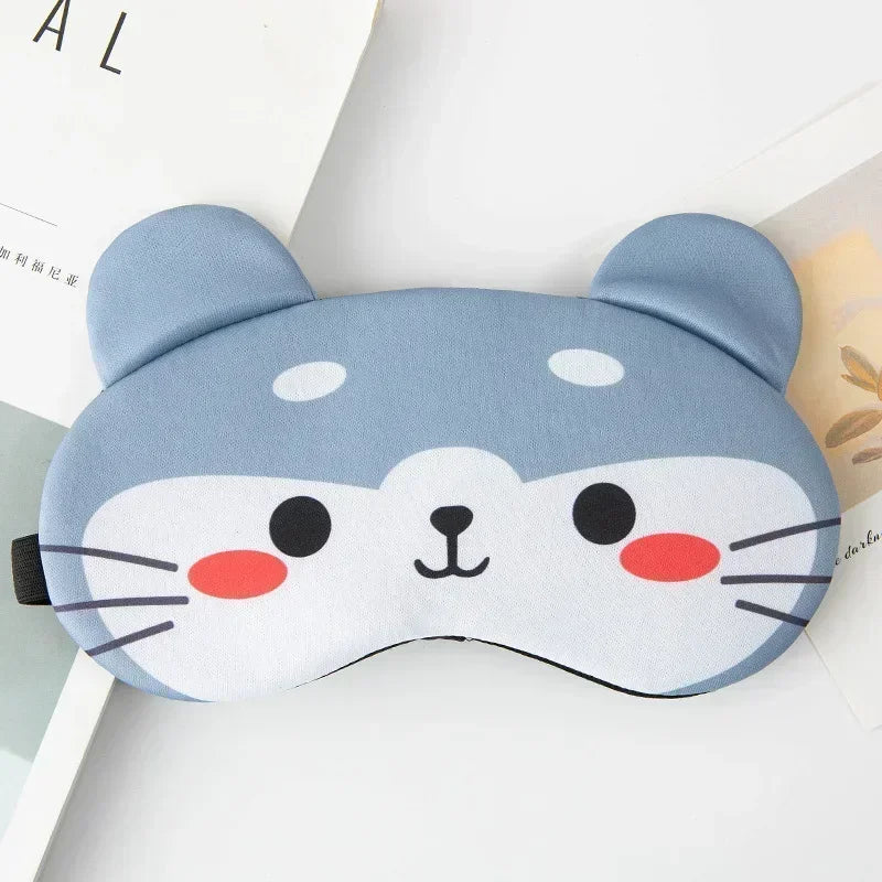 Povei Cat Eye Sleep Mask Plush Blindfold for Naps and Health