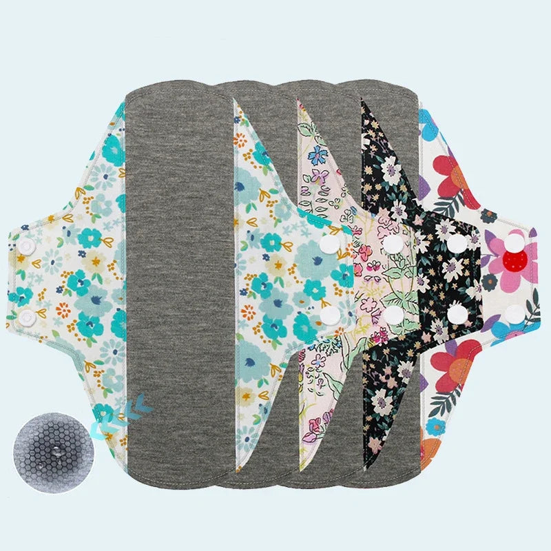 Povei Cotton Reusable Menstrual Pads 18x18cm Colored Washable Nursing Cloth Sanitary Napkin