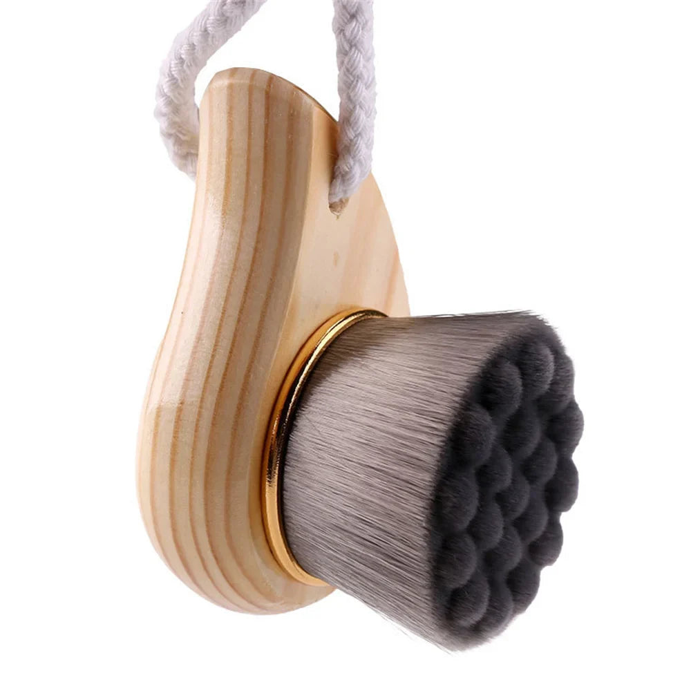 Povei Wooden Handle Facial Cleansing Brush