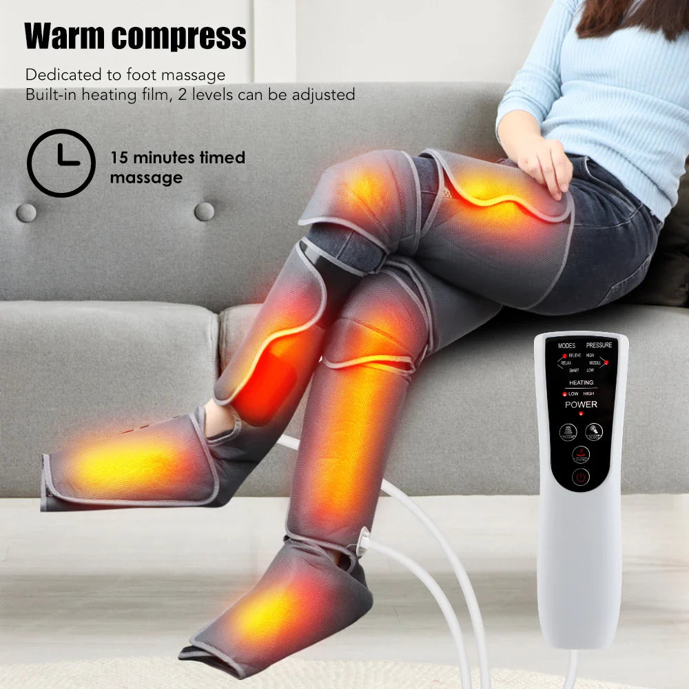 Povei Air Pressure Calf Massager with Full Heating Coverage & 360° Massage