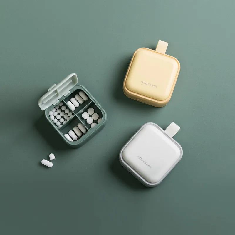 Povei Mini Palm Pill Box: Weekly Medicine Dispenser Organizer