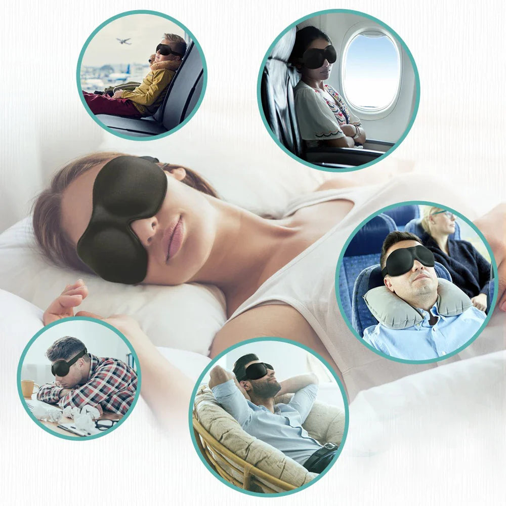 Povei 3D Sleep Mask - Total Darkness Eye Cover for Travel and Nap