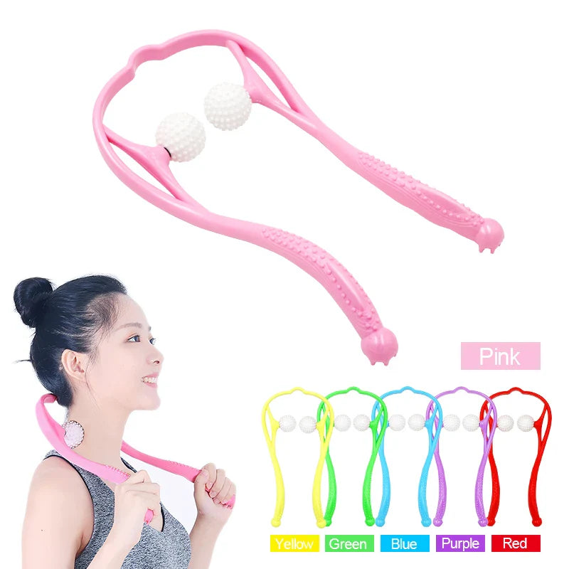 Povei Neck Massager: Hand Roller for Pressure Relief