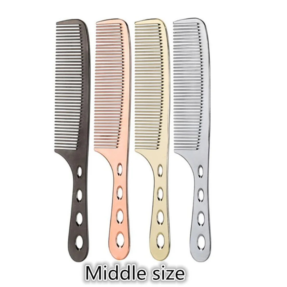 Povei Space Aluminum Hair Comb: Professional Barber Hairdressing Dye Cutting Brush