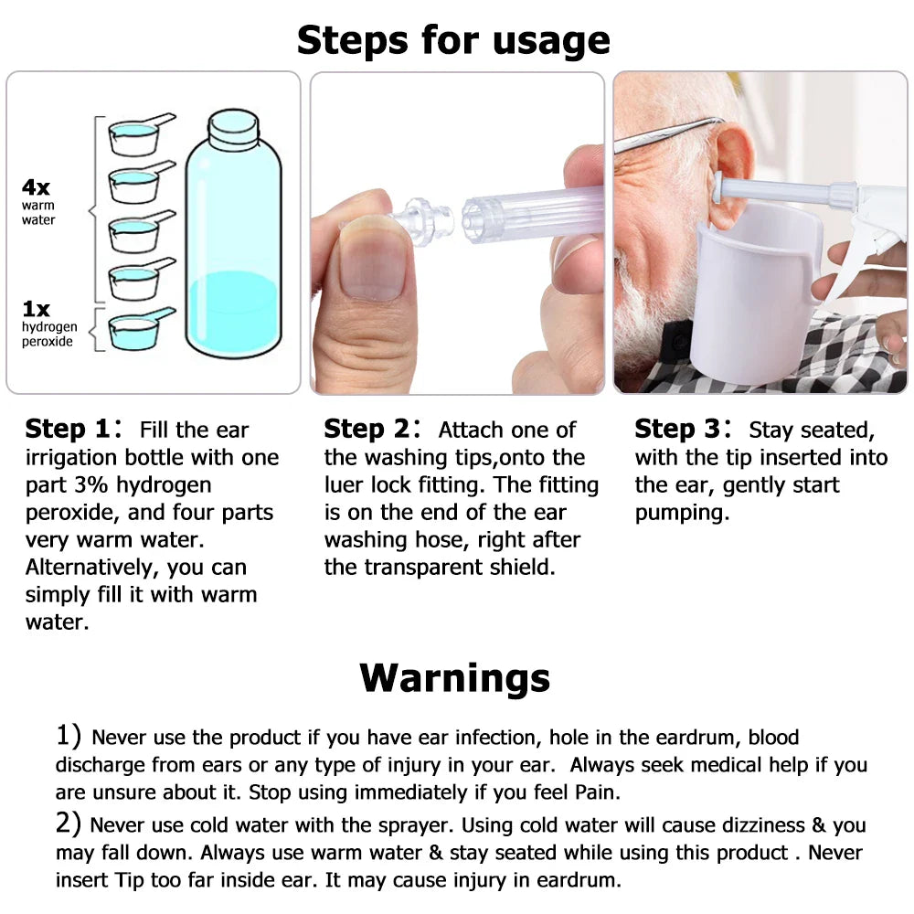 Povei Ear Cleaner Kit: Spiral Water Irrigation for Safe Ear Care & Wax Removal