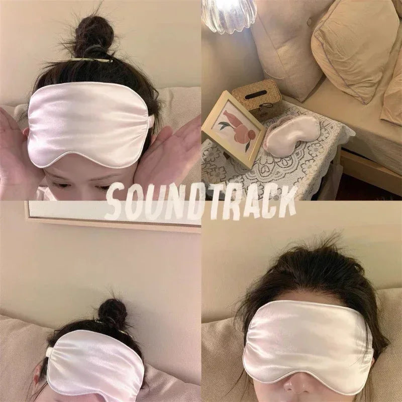 Povei Silk Sleep Eye Mask Set - 3pcs Eyeshade & Face Mask Kit