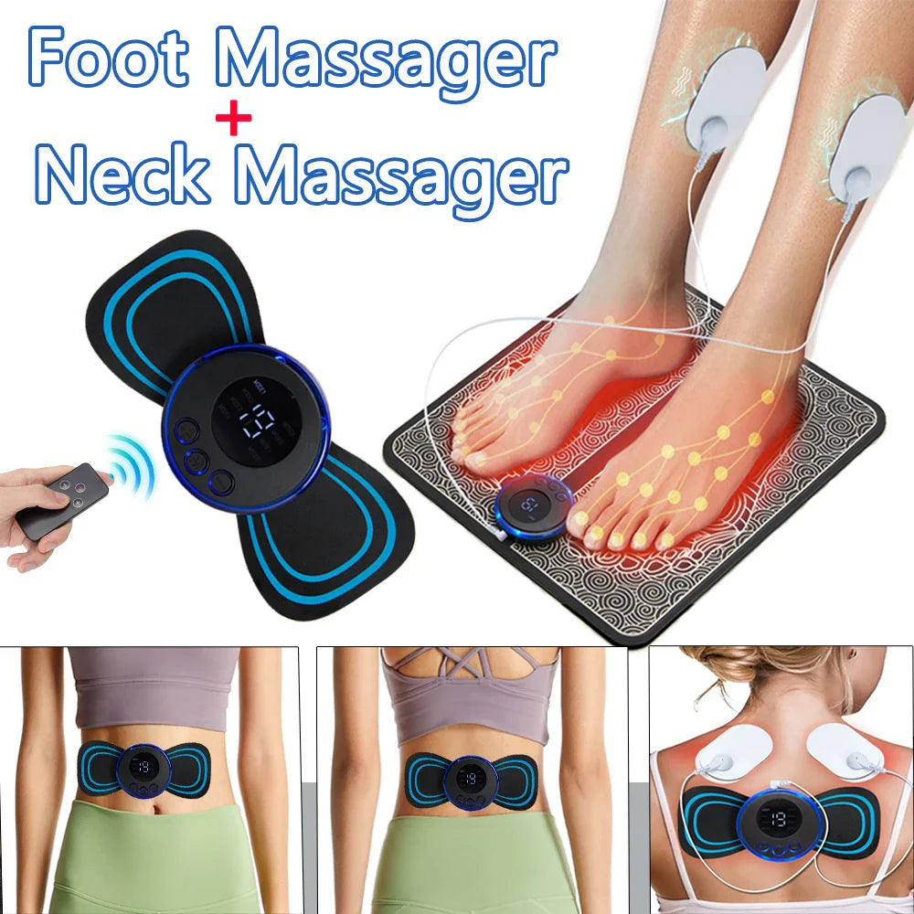 Povei Electric EMS Foot Massager Pad: Muscle Stimulation, Pain Relief, Relaxation