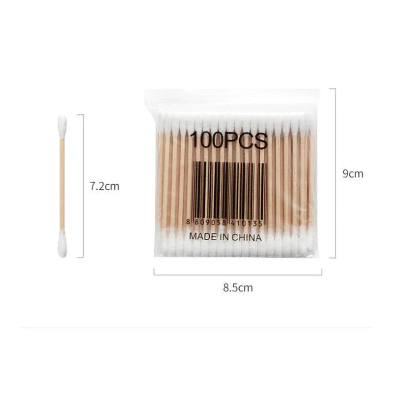 Povei Double Head Cotton Swabs for Nose, Ears & Makeup