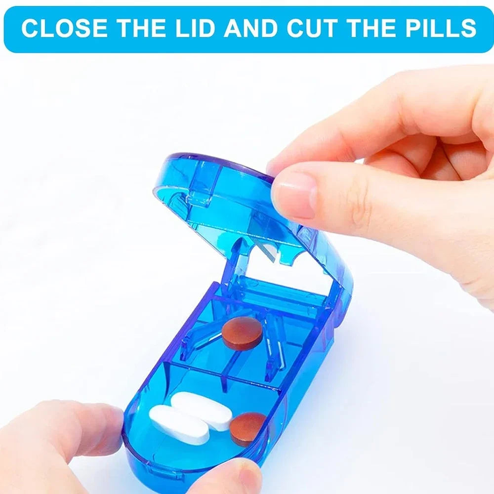 Povei Professional Pill Cutter & Box: Cut Small or Large Pills in Half