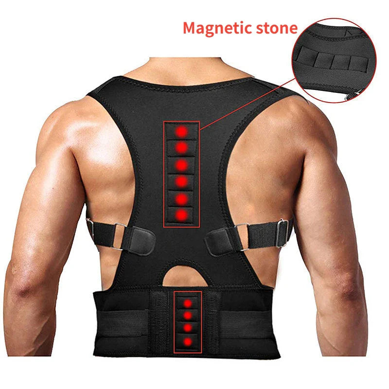 Povei Magnetic Posture Corrector Back Support Brace for Men and Women