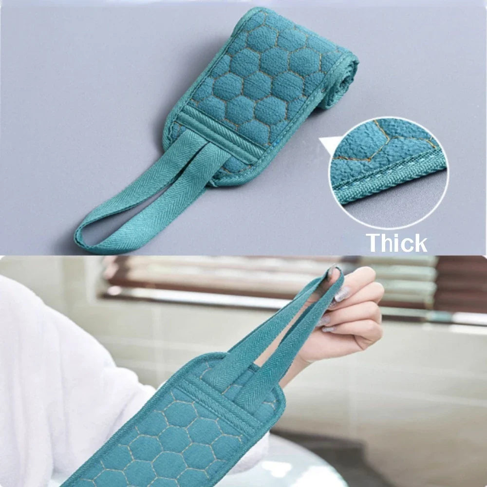 Povei Body Scrubber Gloves Exfoliating Bath Brush Towel Massager Set