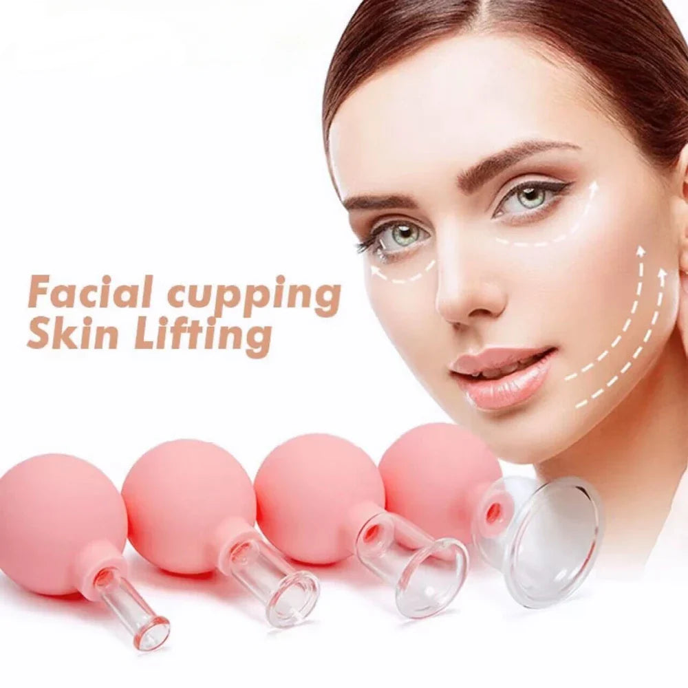 Povei Facial Cupping Massager Skin Lifting Anti Cellulite Massage Jar