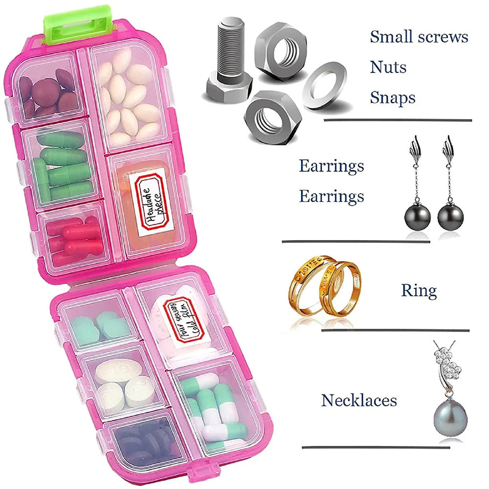 Povei Weekly Pill Organizer Box – Compact Pocket Size Case for Travel and Daily Use