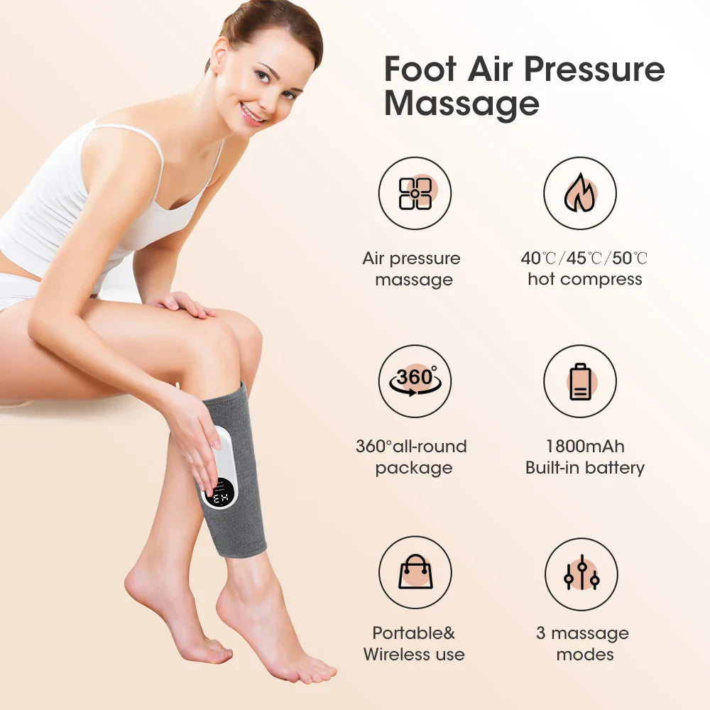 Povei Calf Muscle Massager Leg Heated Air Compression Machine