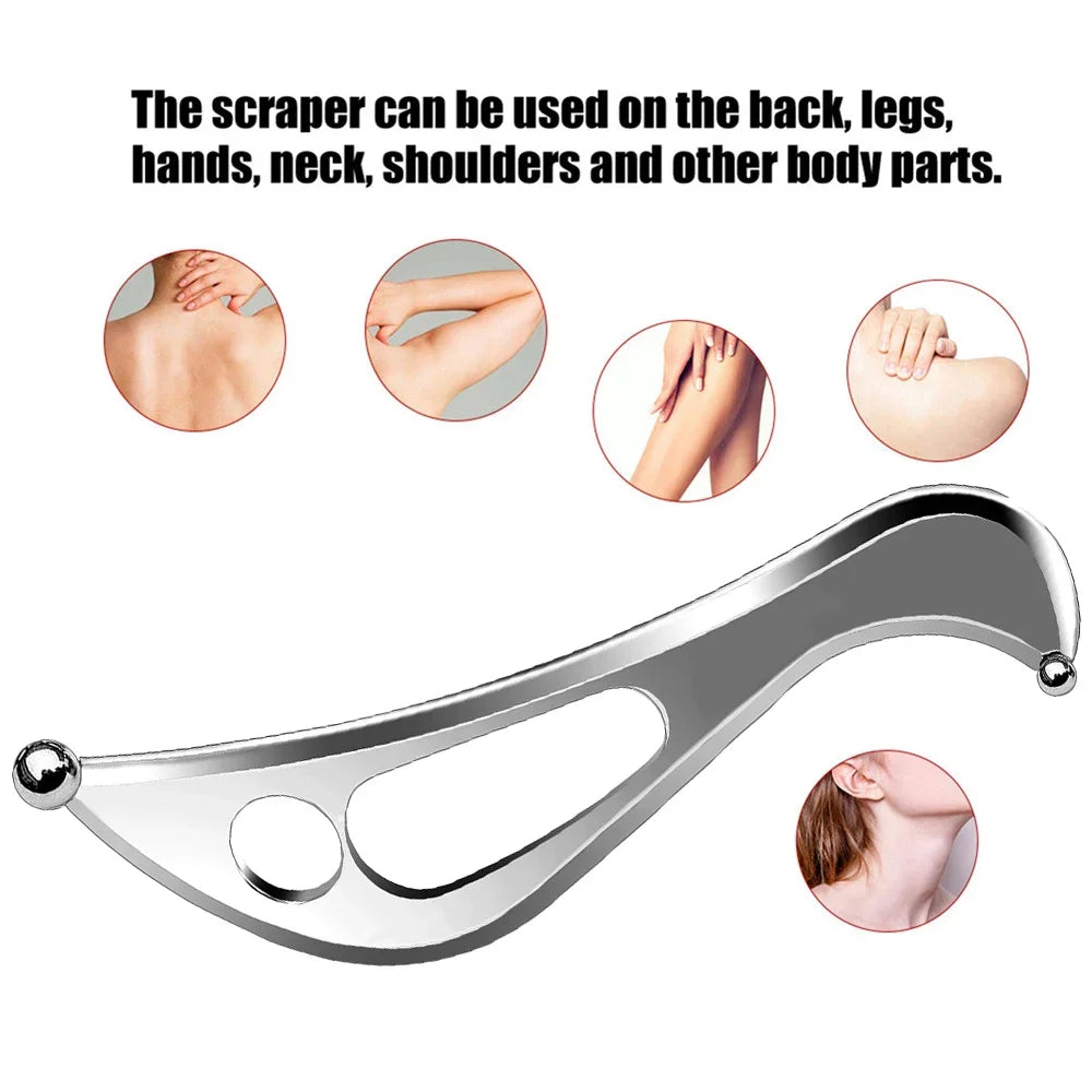 Povei Stainless Steel Scraping Massage Tool for Myofascial Release and Physical Therapy