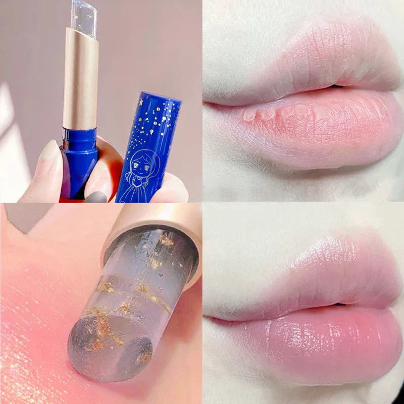 Povei Color Change Lip Balm with Gold Foil - Lip Base Cream Makeup