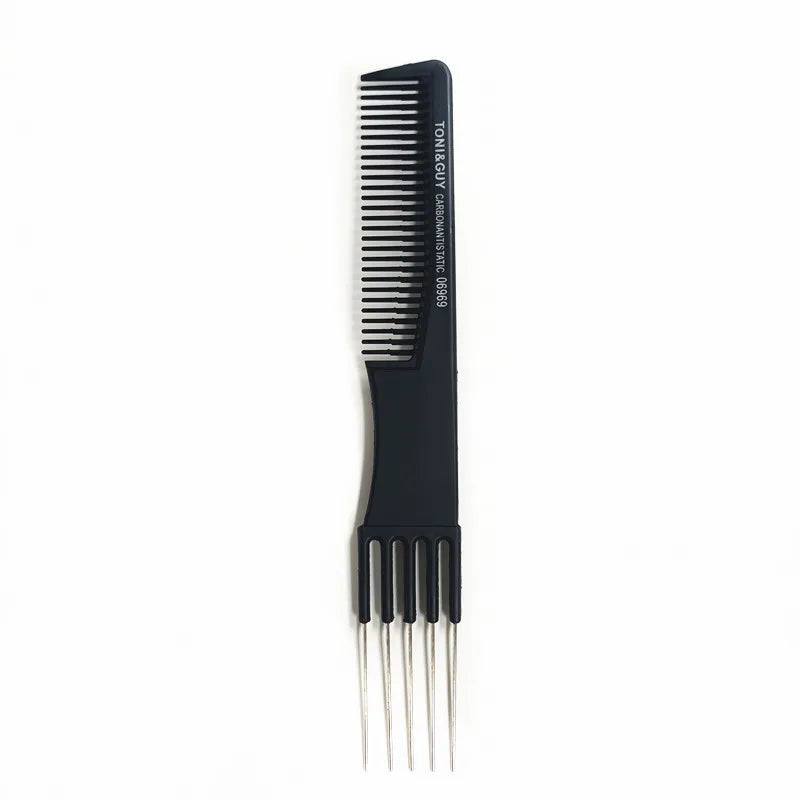 Povei Carbon Fiber Hair Comb with Steel Pins for Fluffy Styling