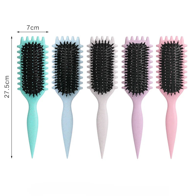 Povei Curly Hair Brush Boar Bristle Detangling Styling Comb for Women