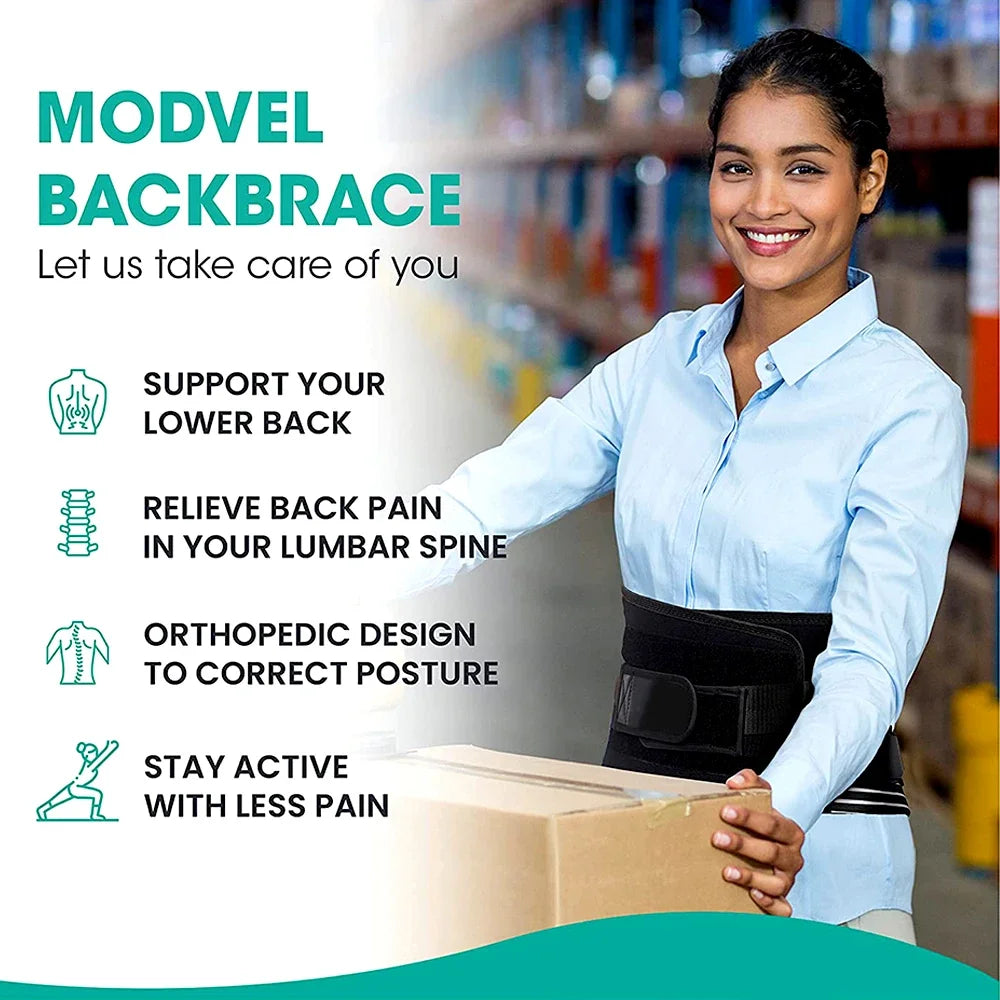 Povei Adjustable Lower Back Brace for Pain Relief and Lumbar Support