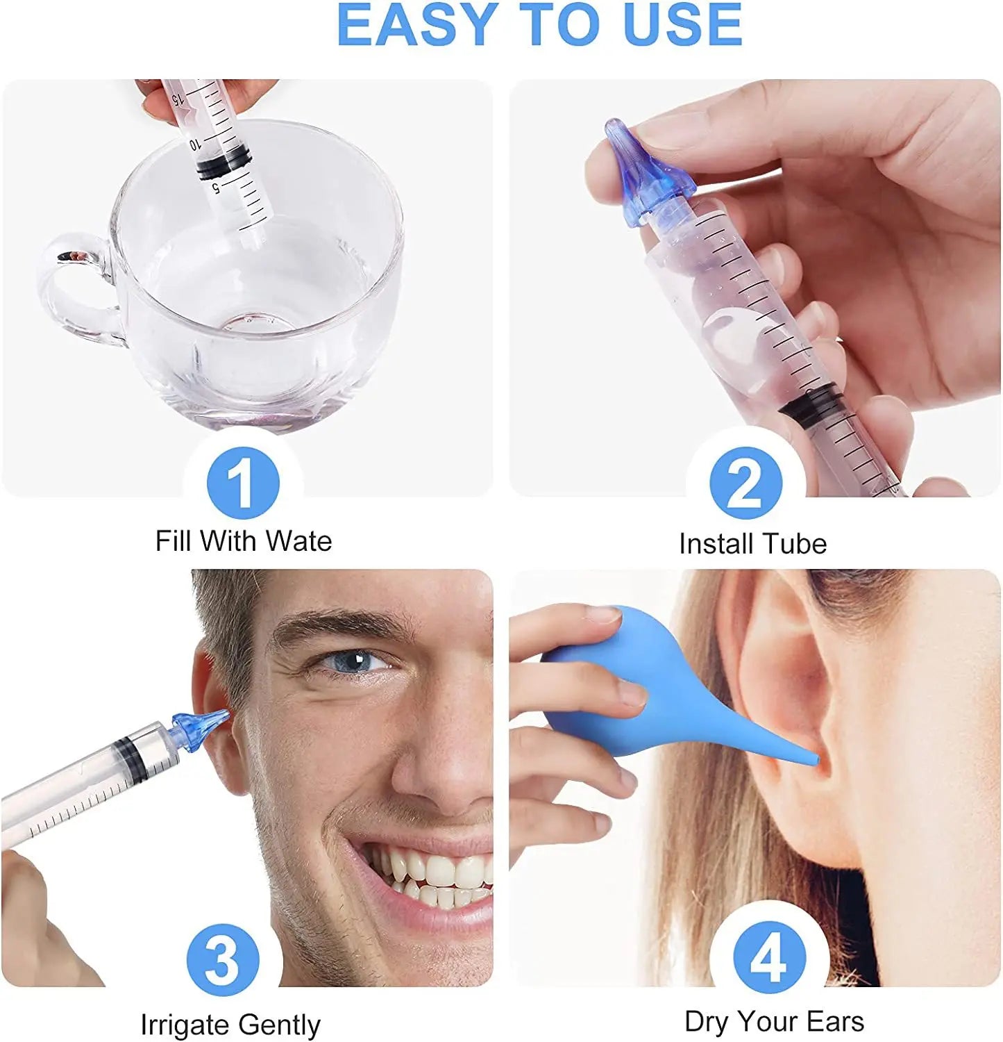 Povei Ear Cleaner Irrigation Kit for Gentle Ear Wax Removal and Comfortable Water Washing