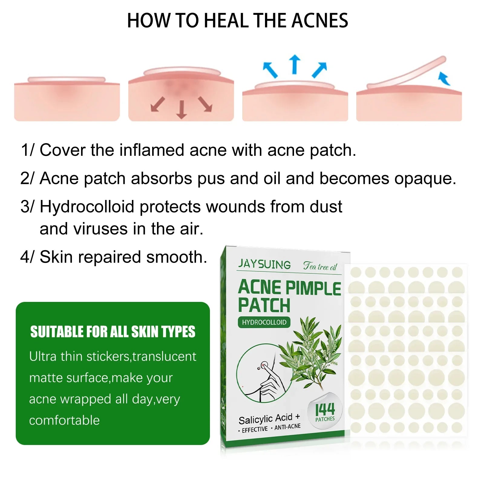 Povei A-e Pimple Patch Invisible Tea Oil Treatment Beauty Tool