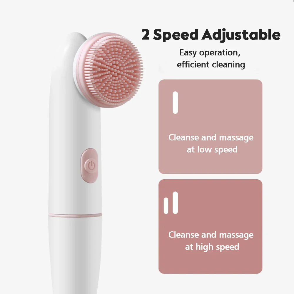 Povei Dual Speed Electric Face Cleanser: Waterproof Vibrating Facial Brush