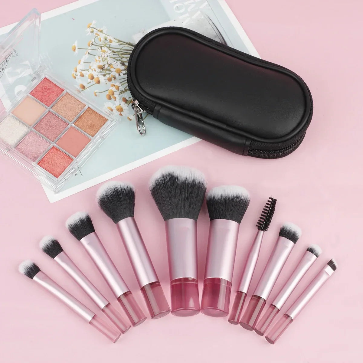 Povei 10-Piece Mini RT Makeup Brush Set for Professional Beauty Travel Makeup