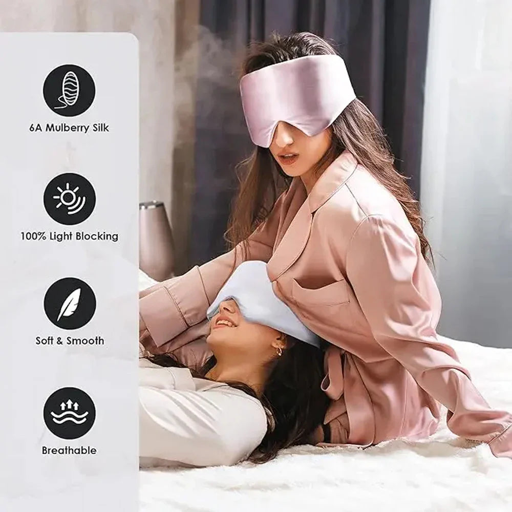 Povei Double Layer Silk Sleep Mask for Ultimate Relaxation