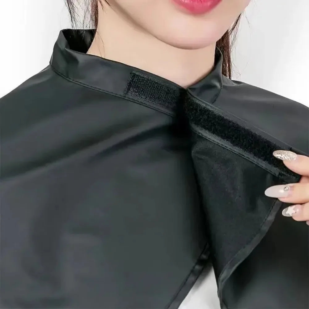 Povei Black Waterproof Hair Cutting Cape for Salon and Barber Use