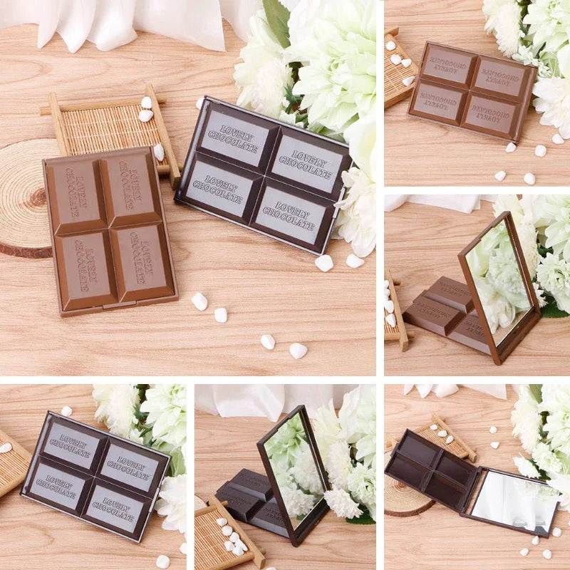 Povei Chocolate Square Compact Makeup Mirror