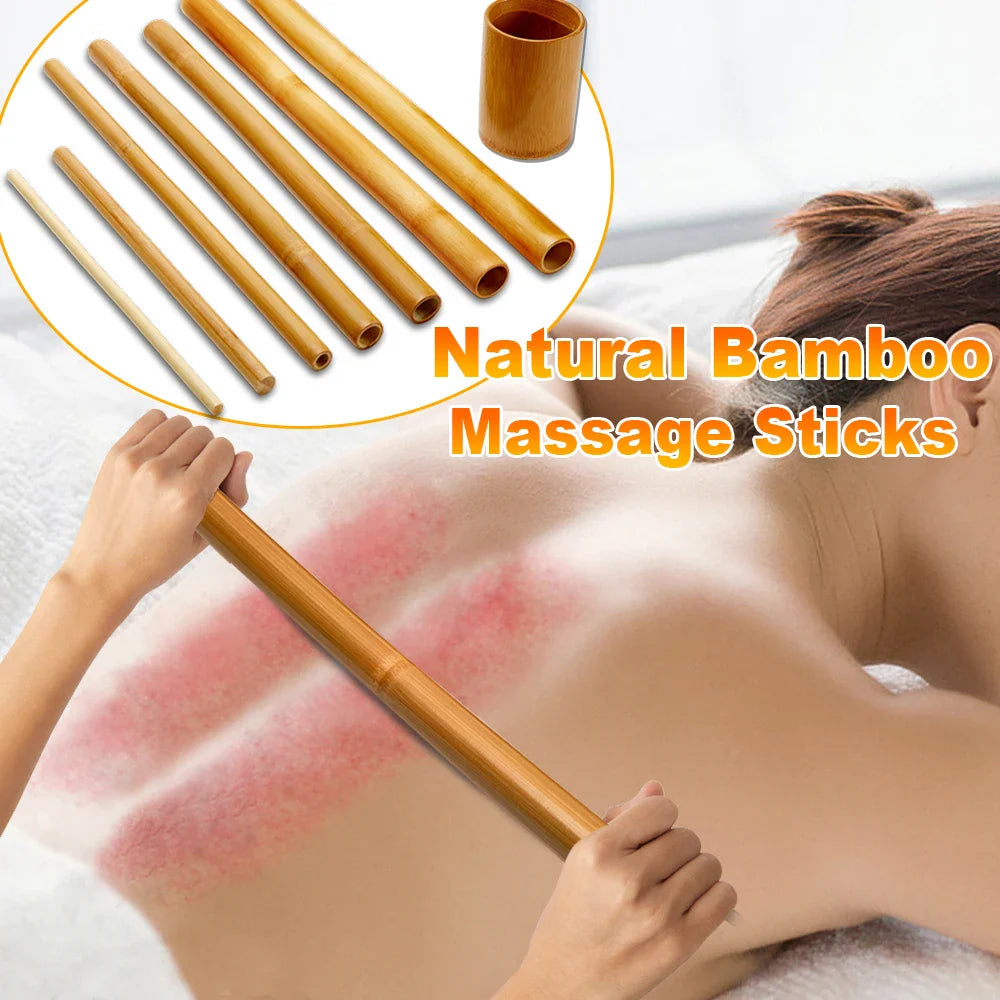 Bamboo Massage Sticks Wood Therapy for Muscle Fitness - Povei