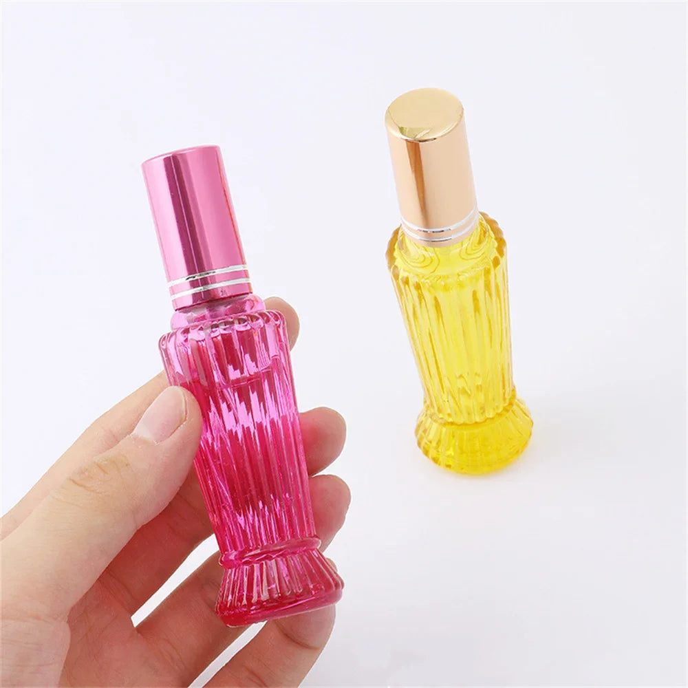 Povei 15ml Colorful Glass Perfume Spray Bottle for Travel Refillable Fragrance Vials