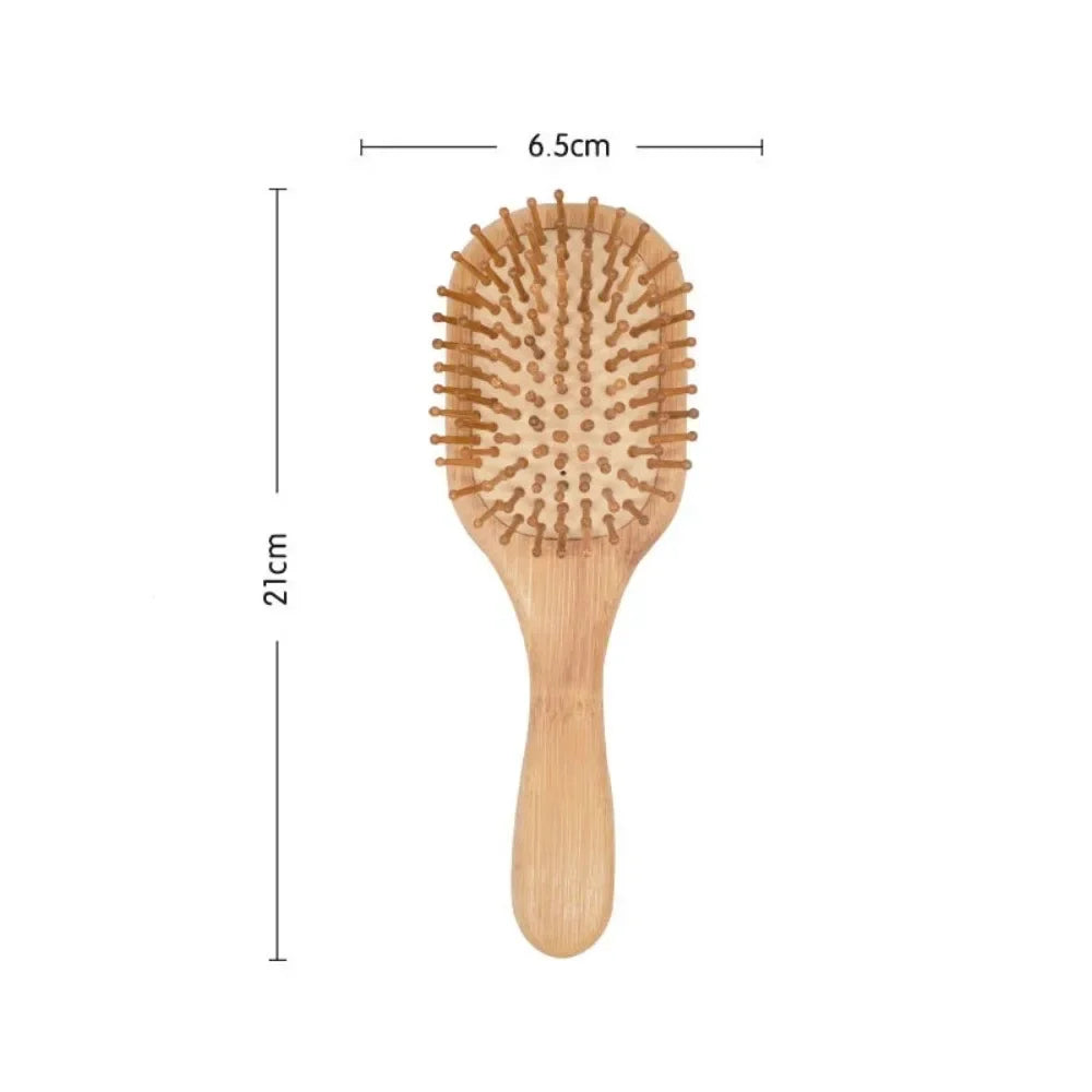 Povei Bamboo Hair Comb: Professional Paddle Brush for Healthy Scalp and Hair