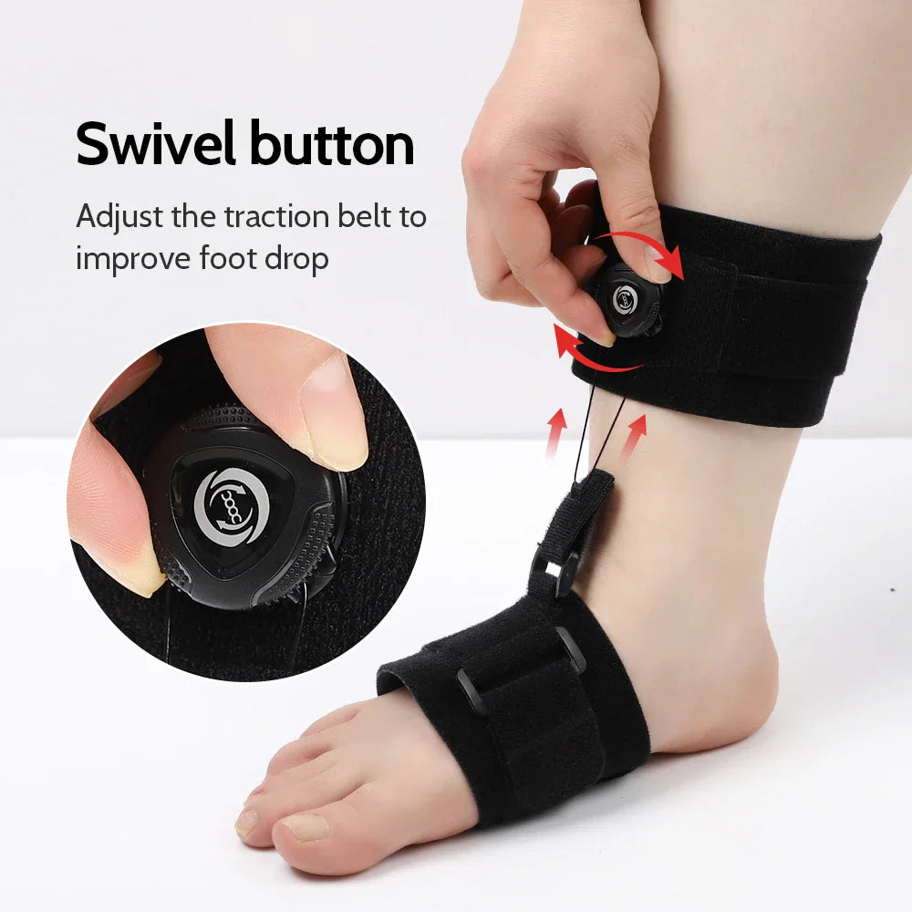 Povei Adjustable Foot Drop Corrector & Ankle Brace for Improved Gait